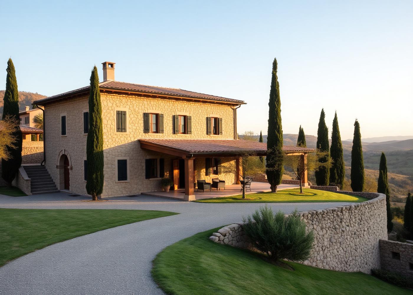Villa curata con giardino e vista sulle colline